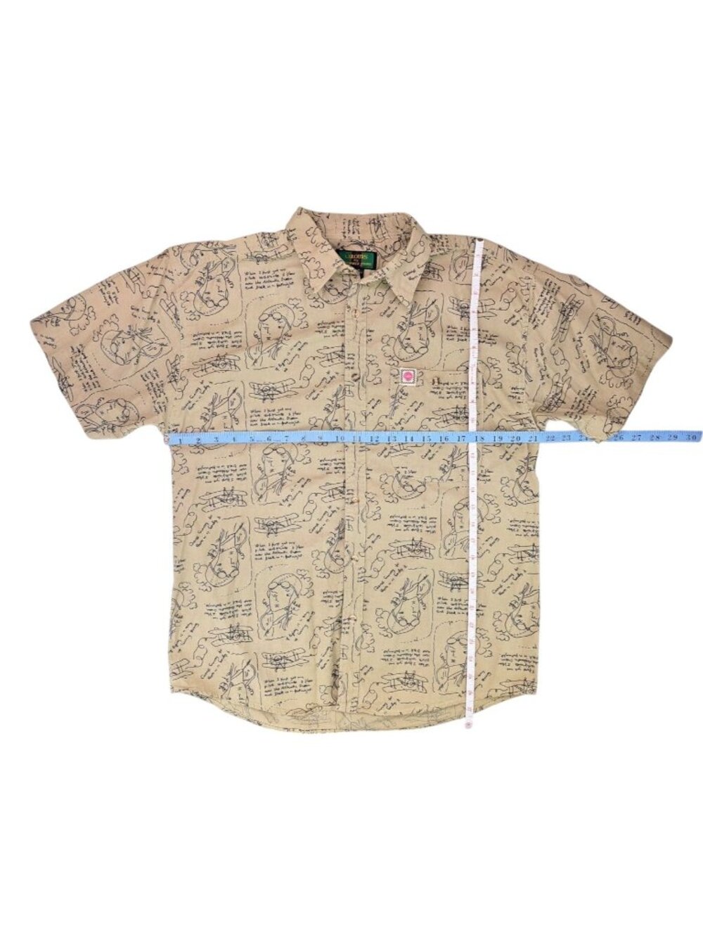 Vintage Colours By Alexander Julian Men Medium Tan Plane Shirt Rare Limited Run - Picture 6 of 6